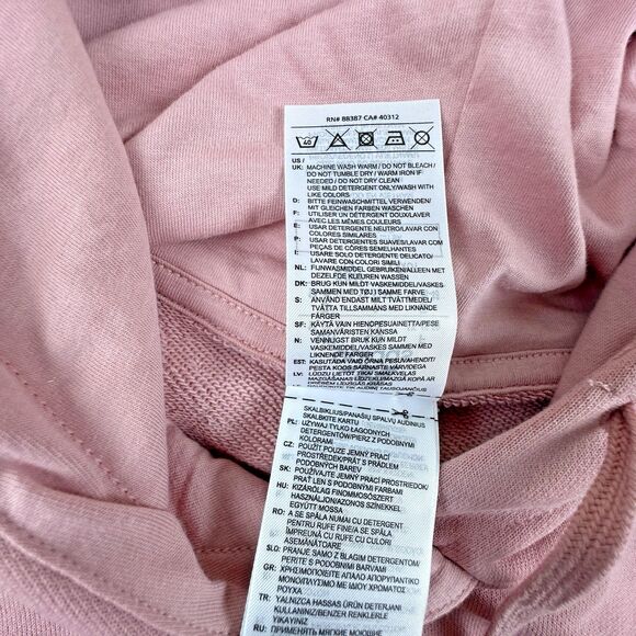 Adidas Womens Hoodie Pink Pullover 3-Stripes Logo‎ 1X Relaxed Fit Athletic New - Picture 9 of 10